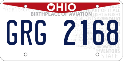 OH license plate GRG2168