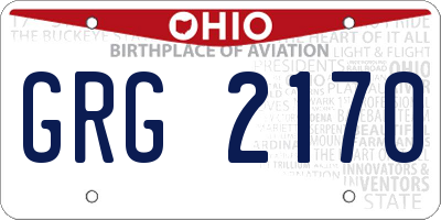 OH license plate GRG2170