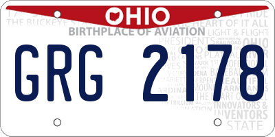 OH license plate GRG2178