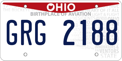 OH license plate GRG2188