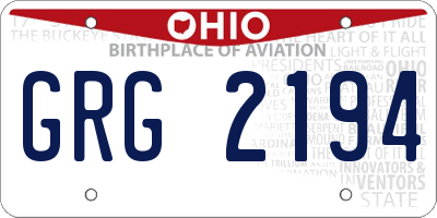 OH license plate GRG2194