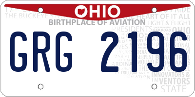 OH license plate GRG2196