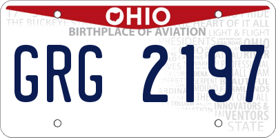 OH license plate GRG2197
