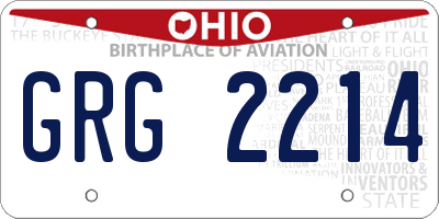 OH license plate GRG2214