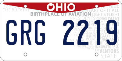OH license plate GRG2219