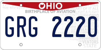 OH license plate GRG2220