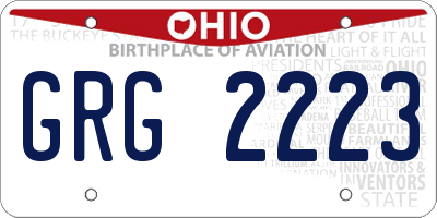 OH license plate GRG2223