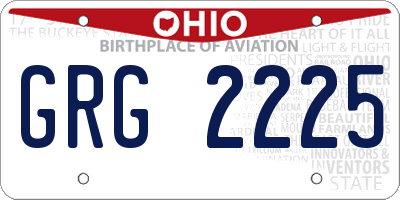 OH license plate GRG2225