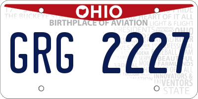 OH license plate GRG2227