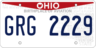 OH license plate GRG2229