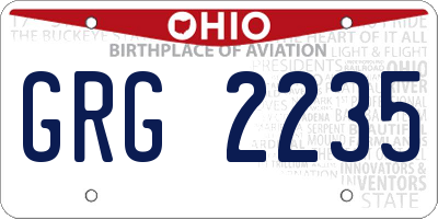 OH license plate GRG2235