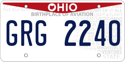 OH license plate GRG2240