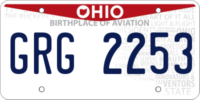 OH license plate GRG2253