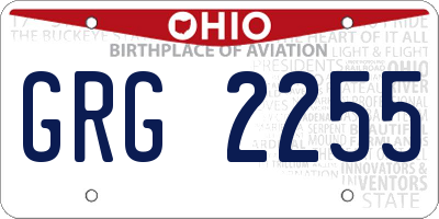 OH license plate GRG2255