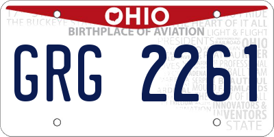 OH license plate GRG2261
