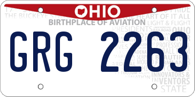 OH license plate GRG2263