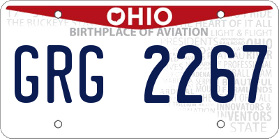 OH license plate GRG2267
