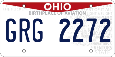 OH license plate GRG2272