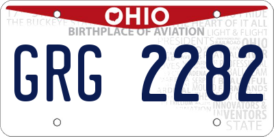 OH license plate GRG2282