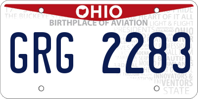 OH license plate GRG2283