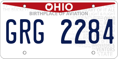 OH license plate GRG2284