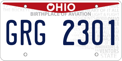 OH license plate GRG2301