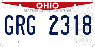 OH license plate GRG2318