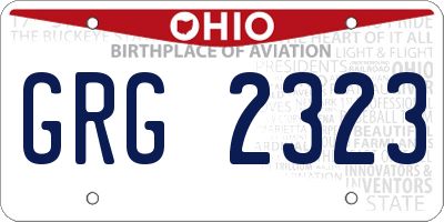 OH license plate GRG2323