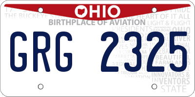 OH license plate GRG2325