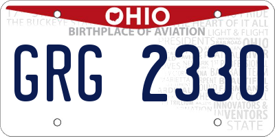 OH license plate GRG2330