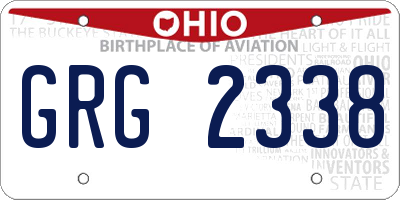 OH license plate GRG2338