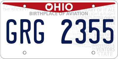 OH license plate GRG2355