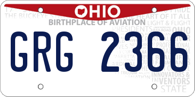 OH license plate GRG2366