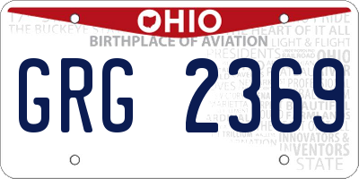 OH license plate GRG2369