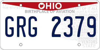 OH license plate GRG2379