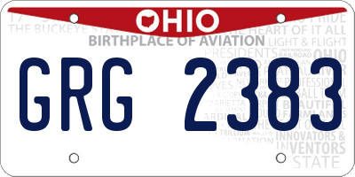 OH license plate GRG2383