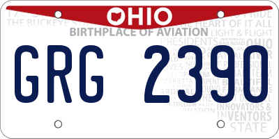 OH license plate GRG2390