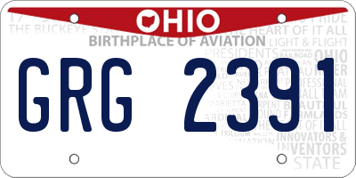 OH license plate GRG2391