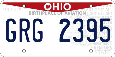 OH license plate GRG2395