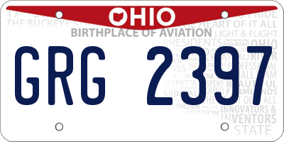 OH license plate GRG2397