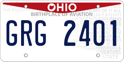 OH license plate GRG2401