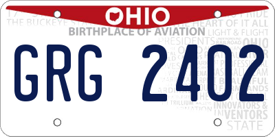 OH license plate GRG2402