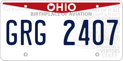 OH license plate GRG2407