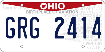 OH license plate GRG2414