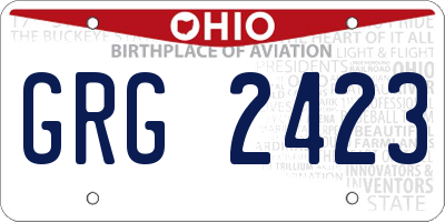 OH license plate GRG2423