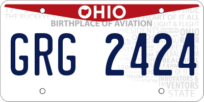 OH license plate GRG2424