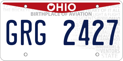 OH license plate GRG2427