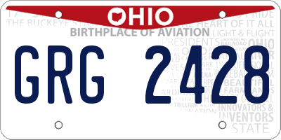 OH license plate GRG2428