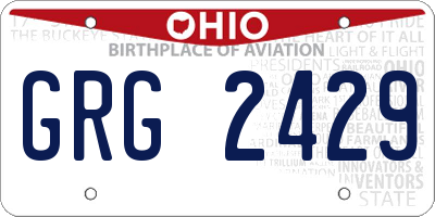 OH license plate GRG2429