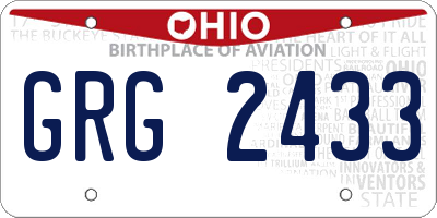 OH license plate GRG2433